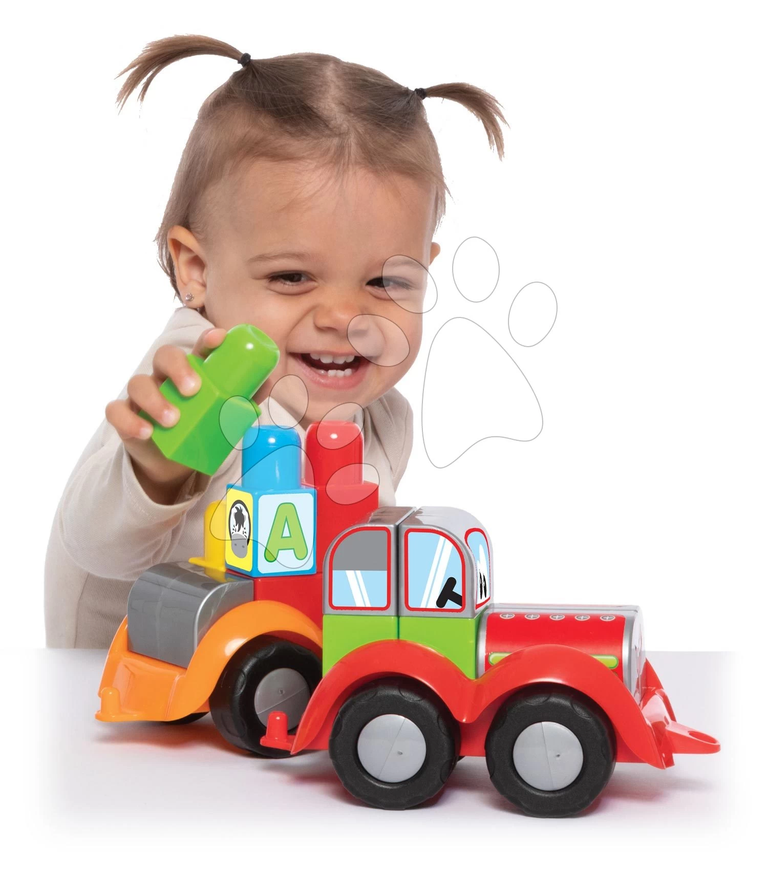 Baukasten Zug Mit Traktor Und Mit Tieren Superpack 3v1 Dohány Große Würfel Mit Aufdruck Ab 18 Monaten DH819 – Bild 10