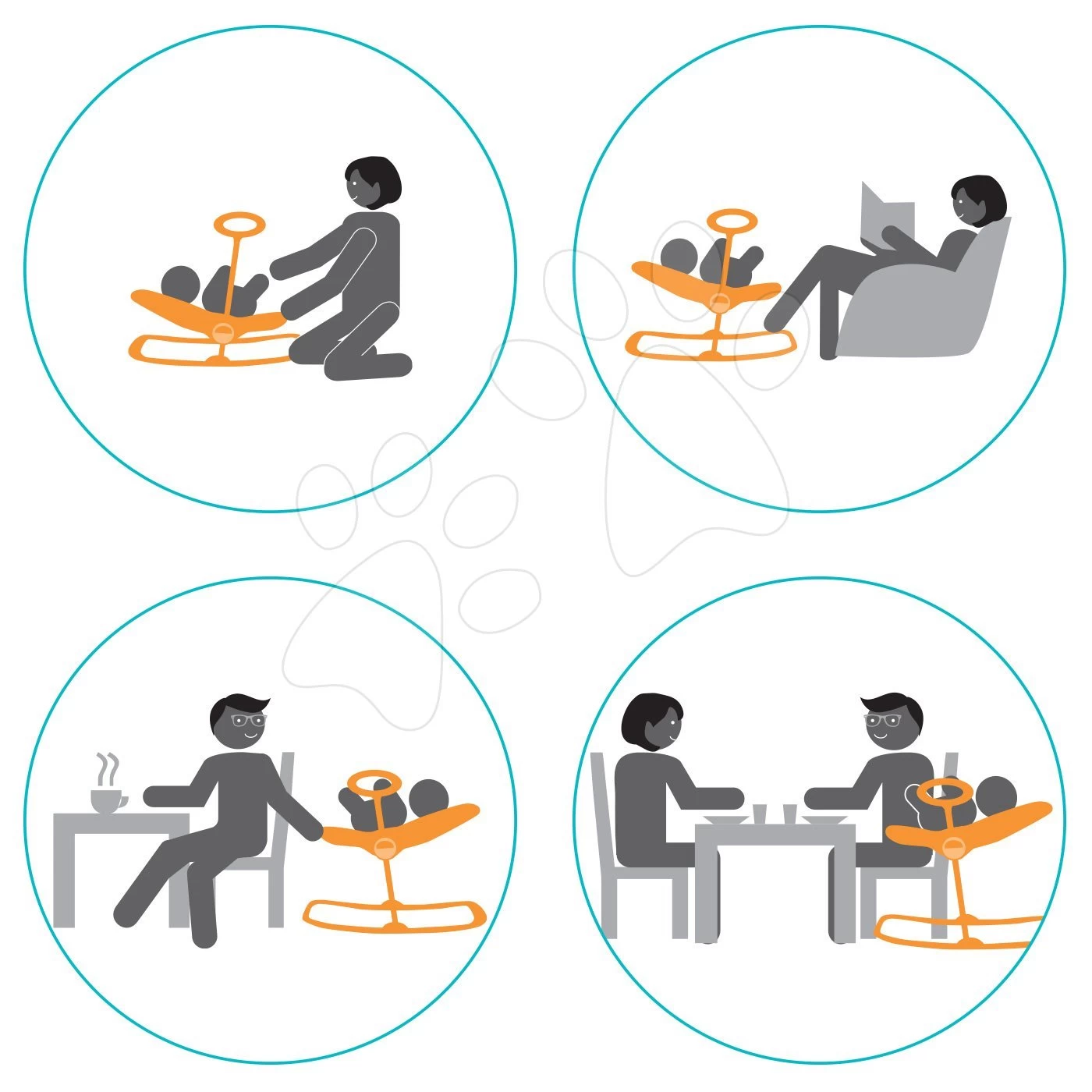 Einstellbare Liege Up & Down Bouncer III Heather Grey Beaba 4 Höhen Und 3 Positionen Ab 0 Monaten – Bild 10