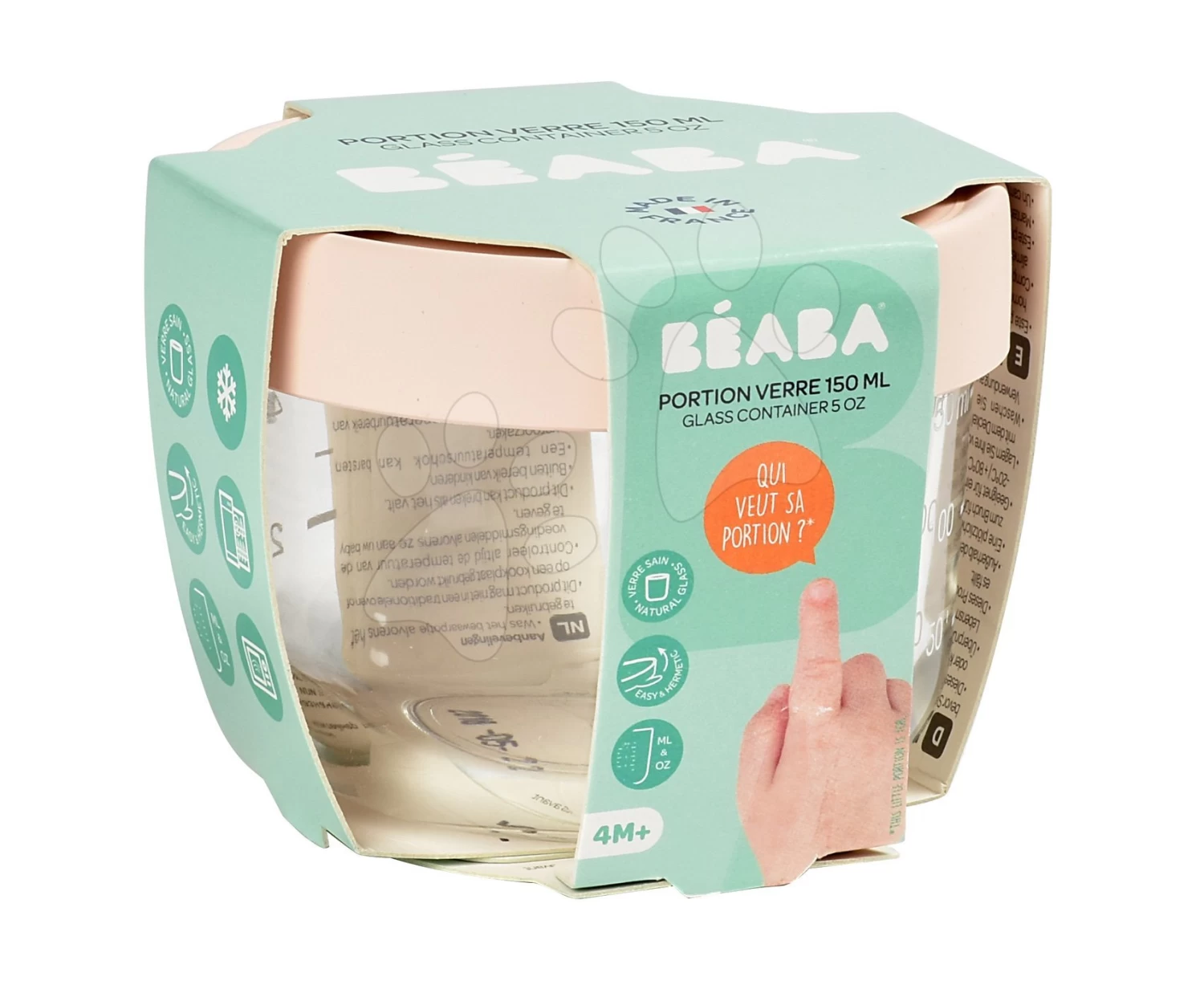 Lebensmittelbehälter Aus Hochwertigem Glas Beaba 150 Ml Ab 4 Monaten Rosa – Bild 3