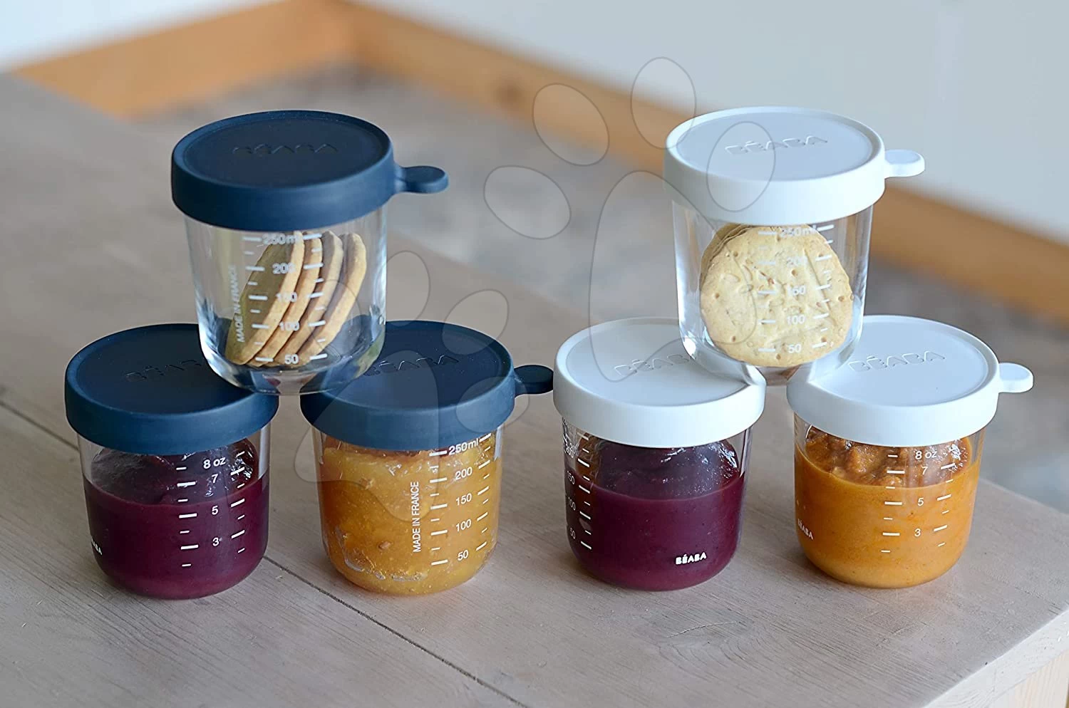 Set Lebensmitteldosen 250 Ml Beaba 6 Stück Blau Und Grau Aus Qualitätsglas Ab 4 Monaten – Bild 4