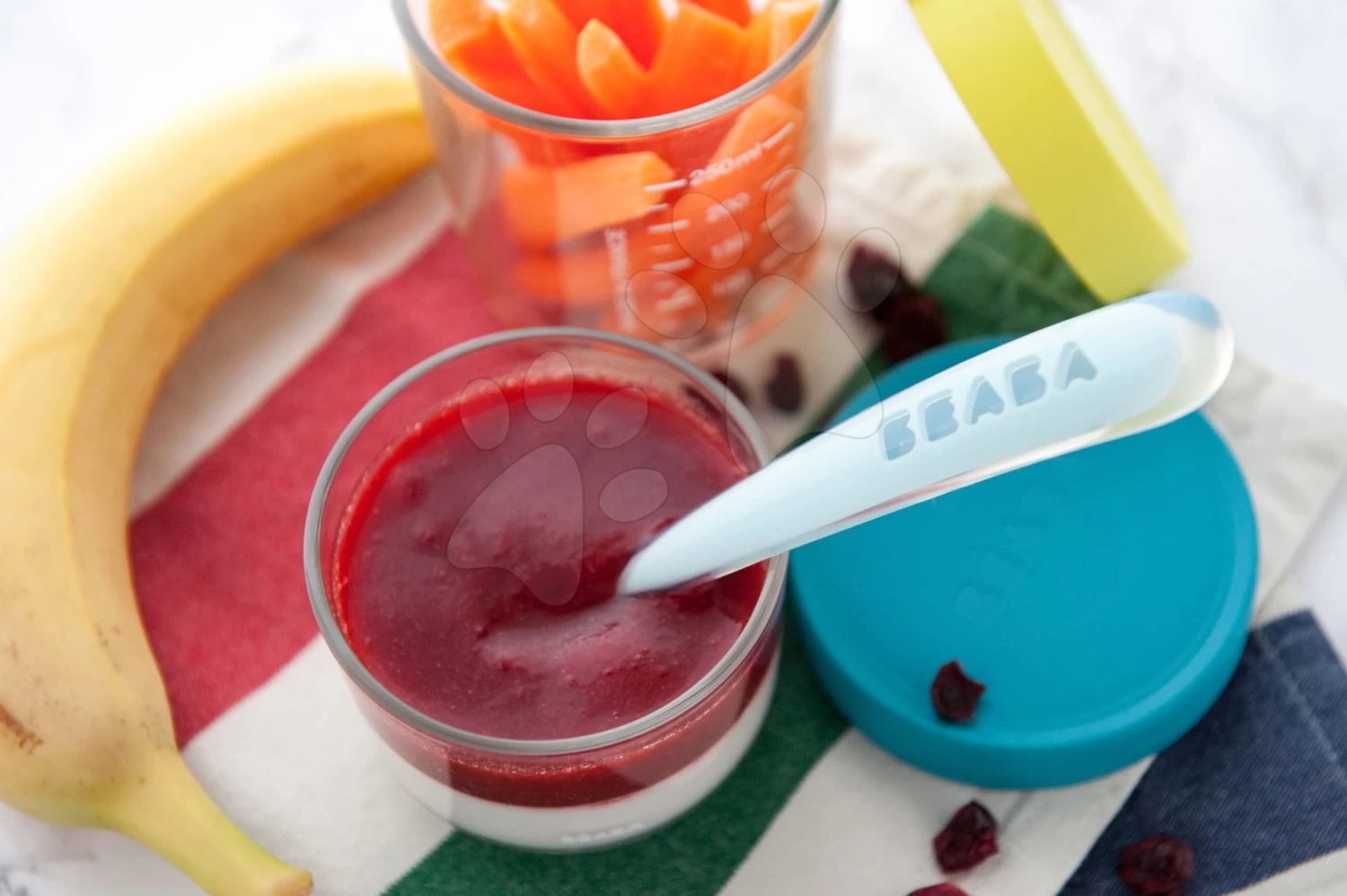 Set Mit 2 Ergonomischen Beaba-Löffeln 1st Age Rosa Löffel 13 Cm Aus Weichem Silikon Zum Selbständigen Essen Rosa Ab 4 Monaten – Bild 4