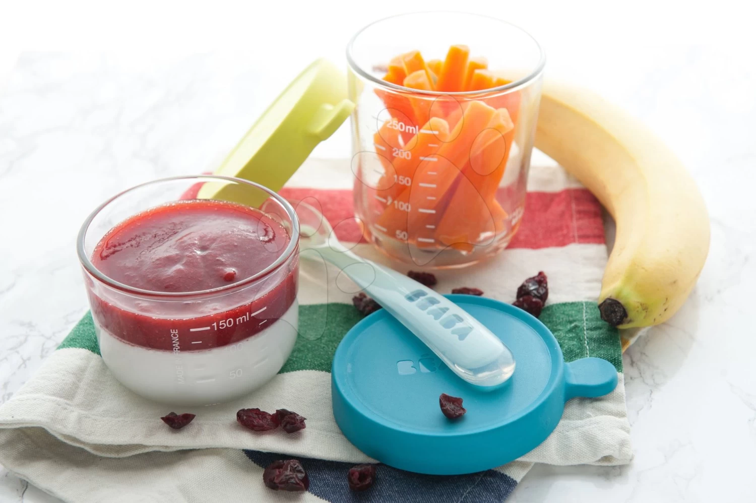 Set Mit 2 Ergonomischen Beaba-Löffeln 1st Age Rosa Löffel 13 Cm Aus Weichem Silikon Zum Selbständigen Essen Rosa Ab 4 Monaten – Bild 3