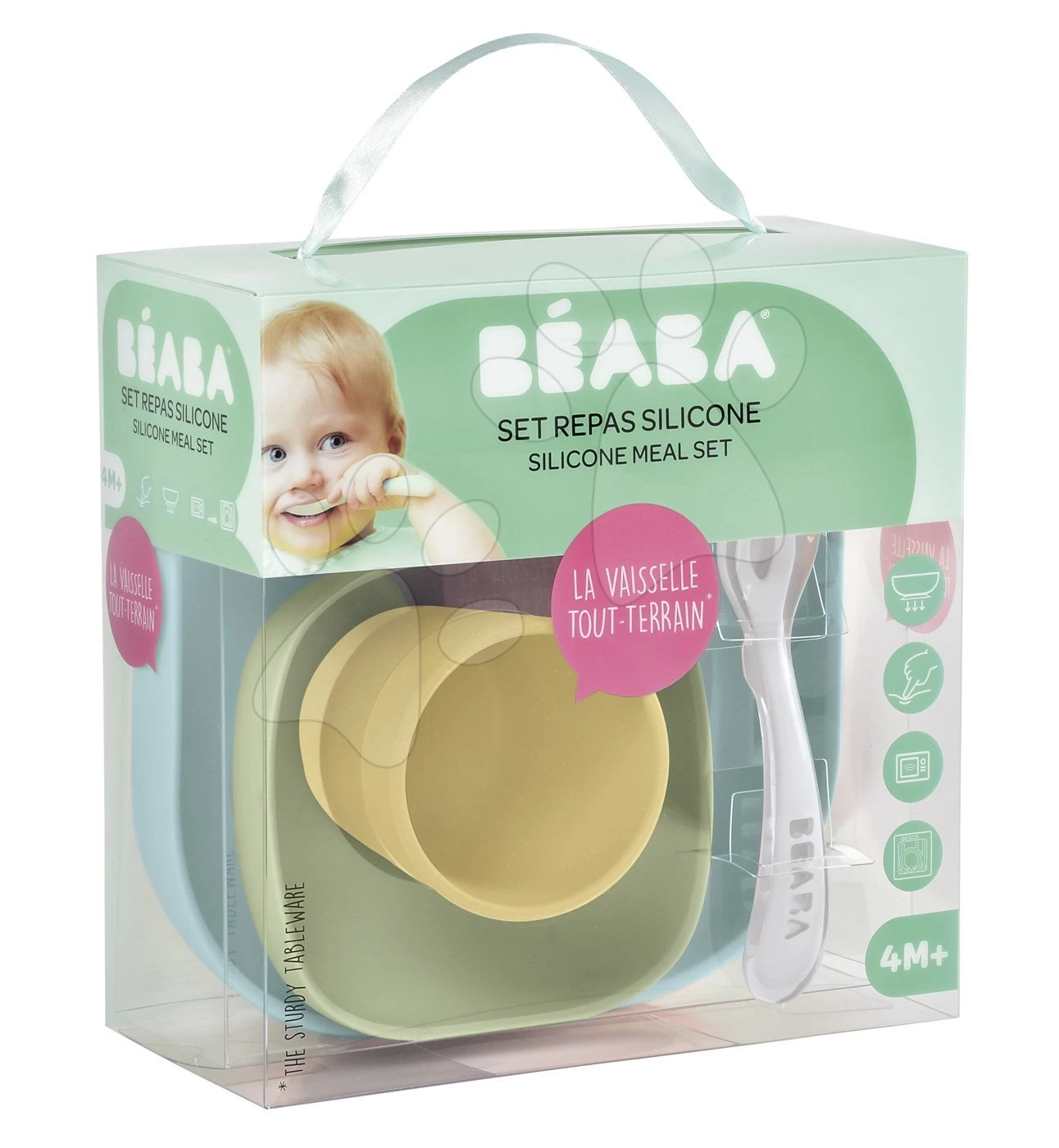 Esszimmer-Sets Silicone Meal Set Beaba Aus Silikon 4-teilig Für Babys Gelb Ab 0 Monaten