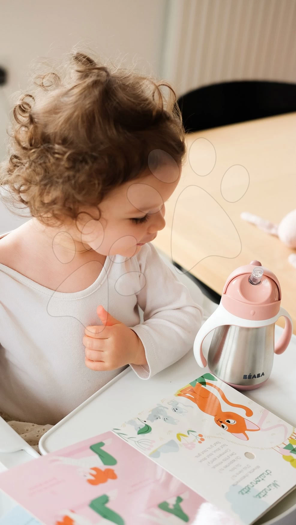 Flasche Bidon Mit Doppelwänden Stainless Steel Straw Cup Beaba Old Pink 250ml Rosa Aus Edelstahl Ab 8 Monaten – Bild 7