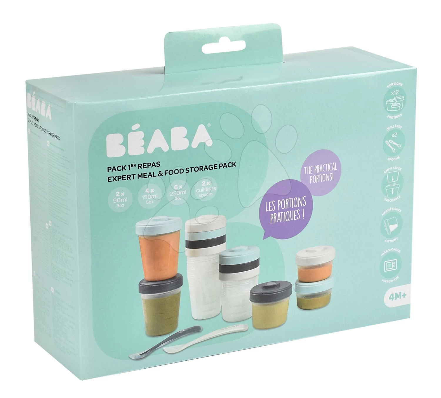 Set Mit 12 Beaba Lebensmitteldosen Expert Meal & Food Storage Pack Storm 12 Clips Und 2 Silikonlöffel Blau – Bild 6