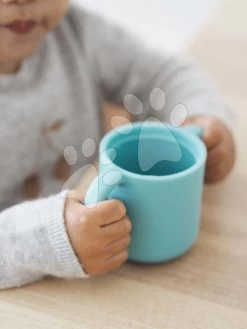 Becher Für Babys Silicone Learning Cup Blue Beaba Mit Deckel, Zum Trinkenlernen Ab 8 Monaten Blau