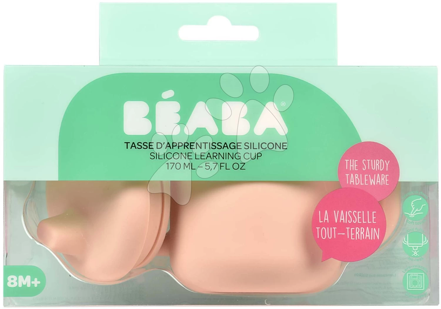 Becher Für Babys Silicone Learning Cup Pink Beaba Mit Deckel, Zum Trinkenlernen Ab 8 Monaten Rosa – Bild 6