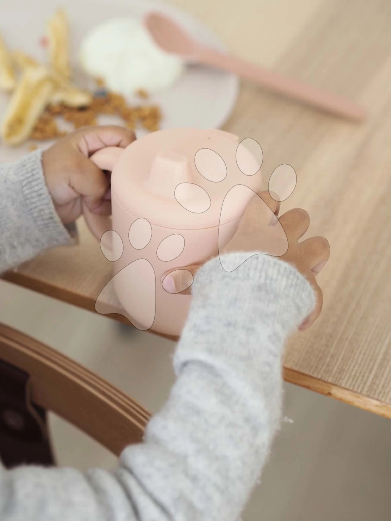 Becher Für Babys Silicone Learning Cup Pink Beaba Mit Deckel, Zum Trinkenlernen Ab 8 Monaten Rosa – Bild 2