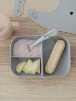 Esszimmerset Mit Becher Und Löffel Silicone Learning Set Beaba Für Babys Zum Erlernen Der Selbständigkeit Ab 8 Monaten Rosa