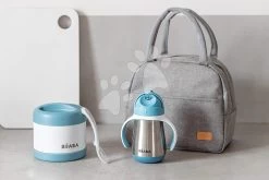 Esszimmer- Sets On-the-go Mealtime Beaba Windy Blue Mit Thermobeutel Und Becher Mit Thermoskanne Für Futter Und Löffel Zum Füttern, Grau-blau Ab 8 Monaten BE913529