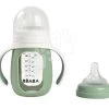 Bidon Flasche Zum Trinken Lernen 2in1 Training Bottle Beaba Sage Green 210 Ml Mit Silikonhülle Grün Ab 4 Monaten BE913537