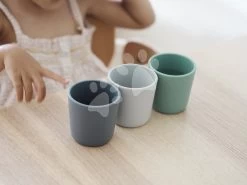 Tassen Für Babys Silicone Glass Set Beaba Grey Sage & Mineral Aus Silikon 3 Stück Ab 4 Monaten BE913545