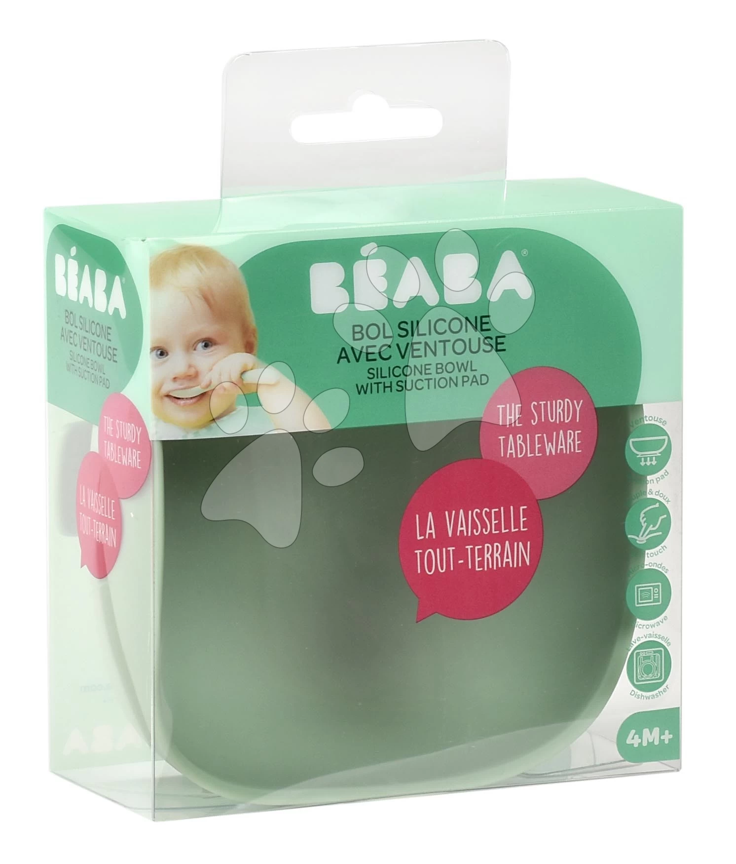 Schale Für Babys Silicone Suction Bowl Beaba Sage Green Aus Silikon Grün Ab 4 Monaten BE913547 – Bild 2