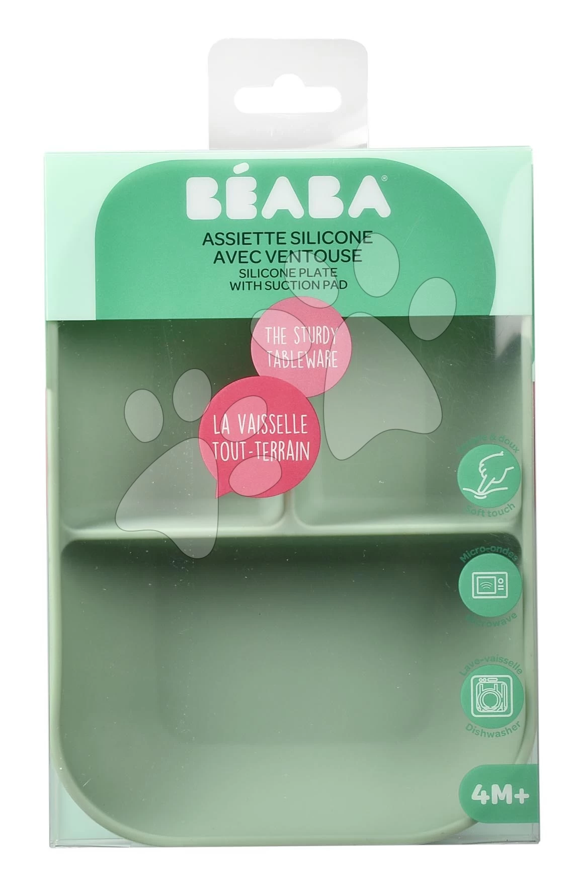 Teller Für Babys Silicone Suction Plate Beaba Sage Green Aus Silikon Geteilt Grün Ab 4 Monaten BE913549 – Bild 3