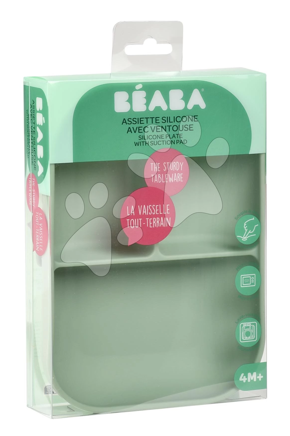Teller Für Babys Silicone Suction Plate Beaba Sage Green Aus Silikon Geteilt Grün Ab 4 Monaten BE913549 – Bild 4