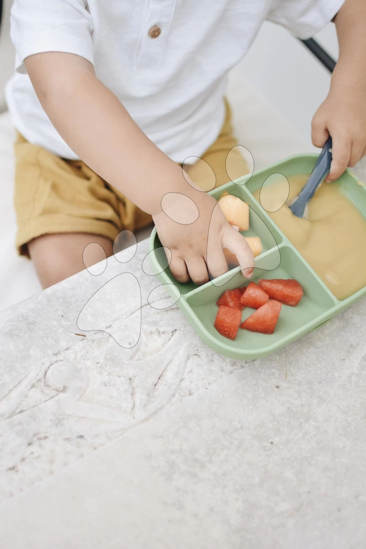 Teller Für Babys Silicone Suction Plate Beaba Sage Green Aus Silikon Geteilt Grün Ab 4 Monaten BE913549 – Bild 5
