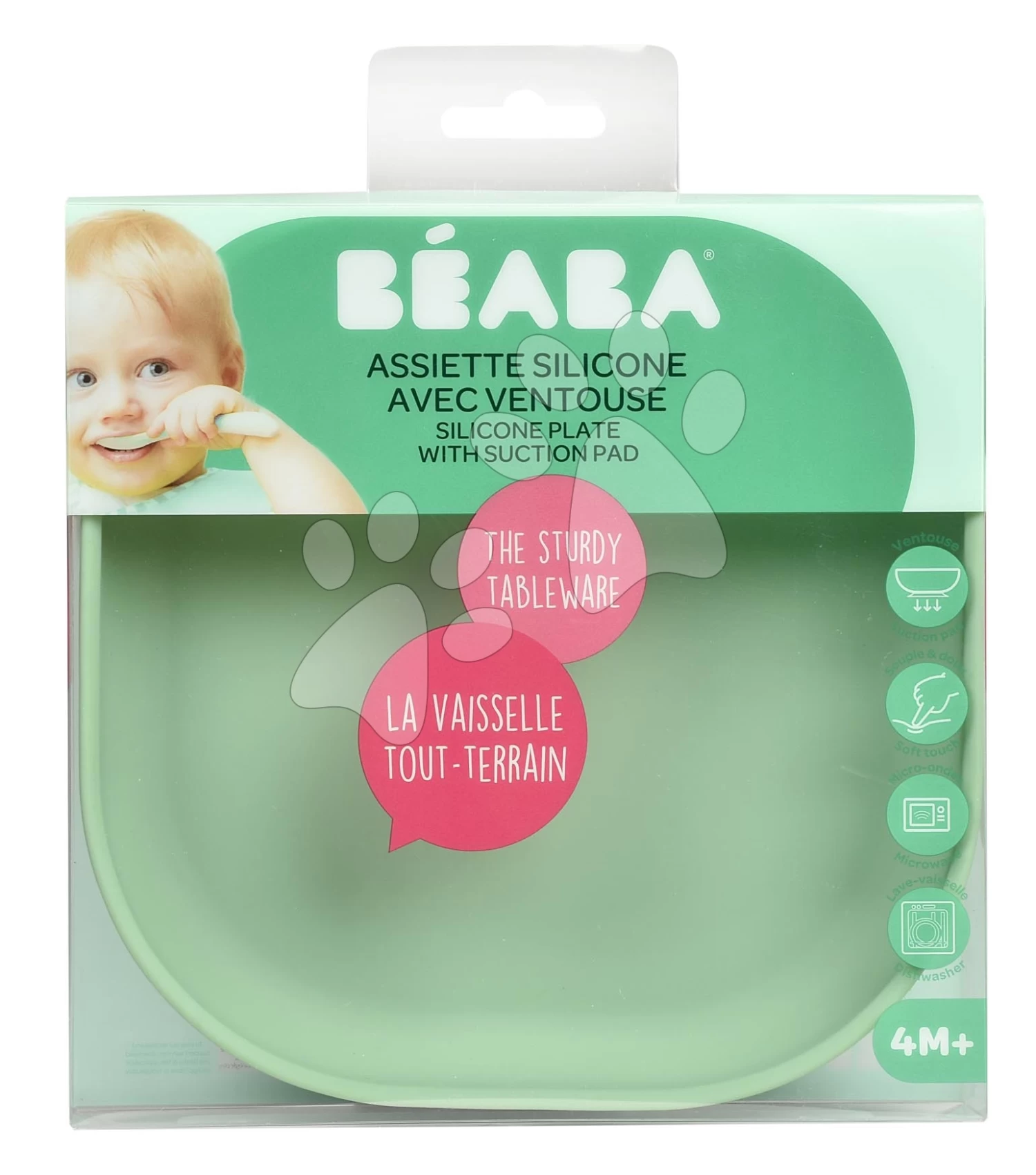 Teller Für Babys Silicone Suction Plate Beaba Sage Green Aus Silikon Grün Ab 4 Monaten BE913551