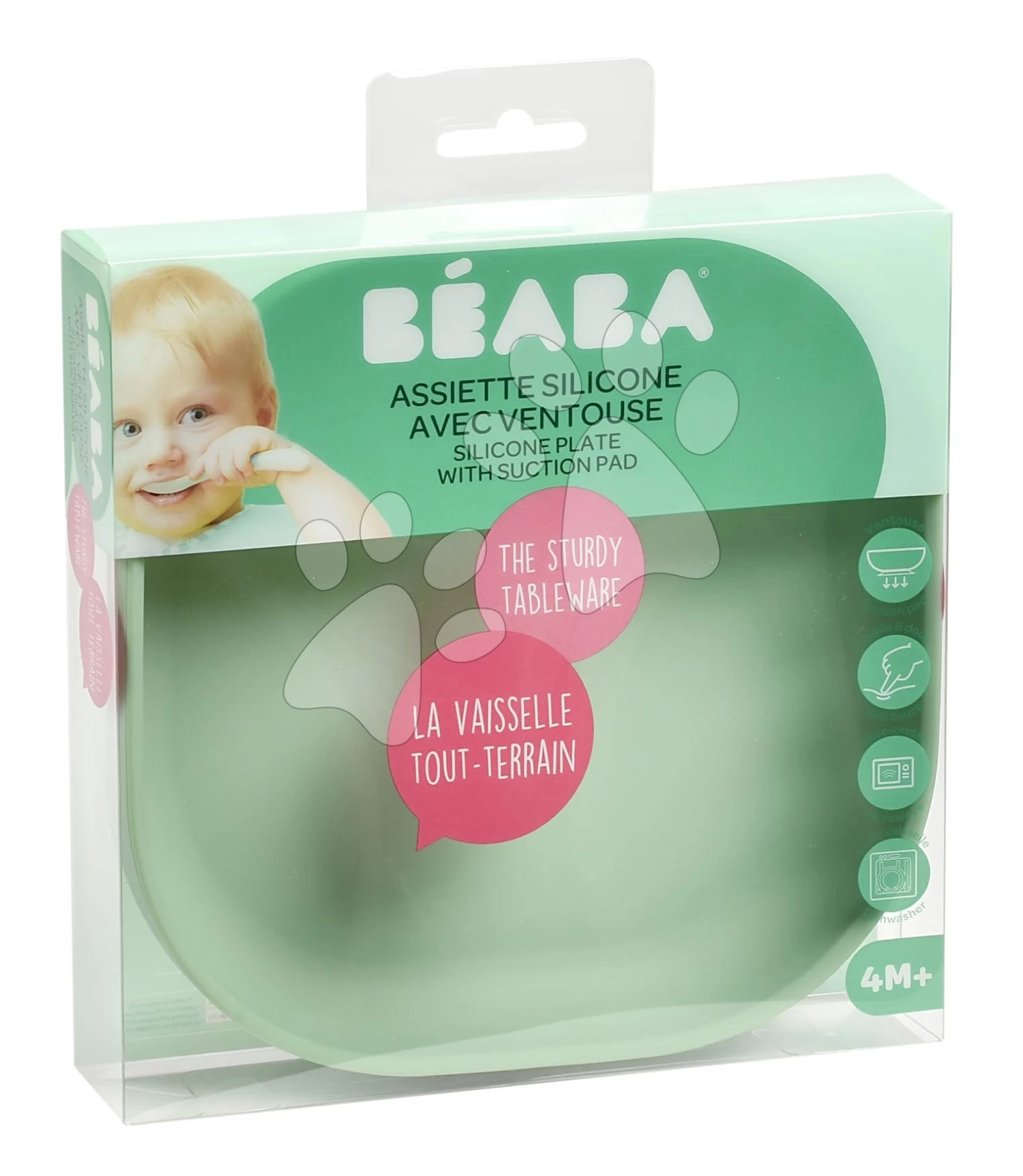 Teller Für Babys Silicone Suction Plate Beaba Sage Green Aus Silikon Grün Ab 4 Monaten BE913551 – Bild 2