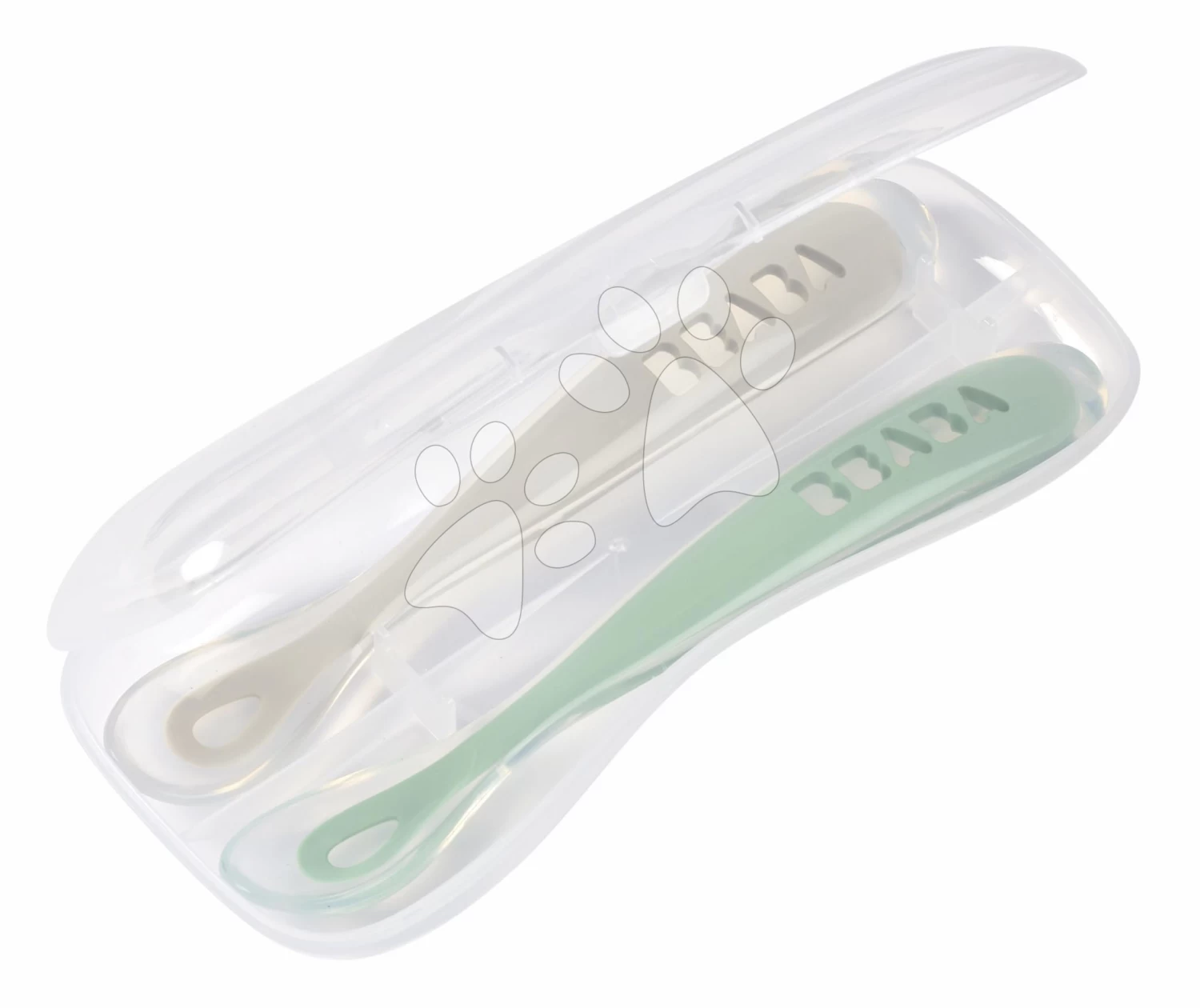 Ergonomische Löffel 1st Age Silicone Spoons Beaba Grey & Sage Aus Silikon Für Selbstständiges Essen 2 Stück Ab 4 Monaten BE913552 – Bild 3