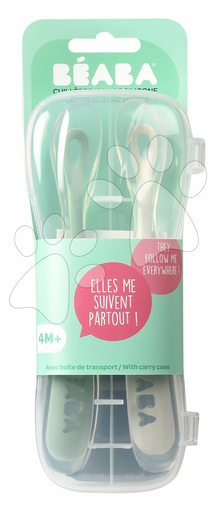 Ergonomische Löffel 1st Age Silicone Spoons Beaba Grey & Sage Aus Silikon Für Selbstständiges Essen 2 Stück Ab 4 Monaten BE913552 – Bild 4