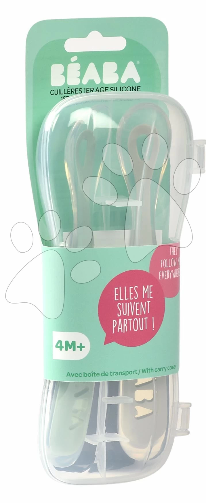 Ergonomische Löffel 1st Age Silicone Spoons Beaba Grey & Sage Aus Silikon Für Selbstständiges Essen 2 Stück Ab 4 Monaten BE913552 – Bild 5