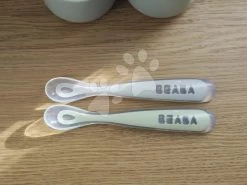 Ergonomische Löffel 1st Age Silicone Spoons Beaba Grey & Sage Aus Silikon Für Selbstständiges Essen 2 Stück Ab 4 Monaten BE913552