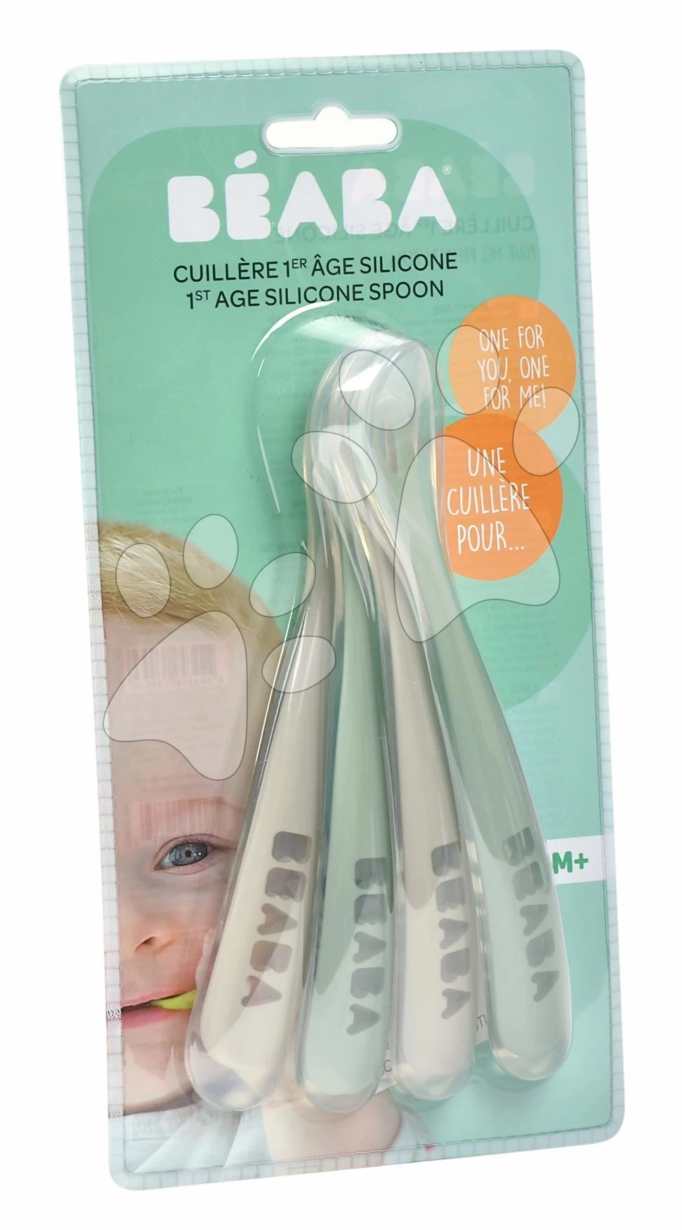 Ergonomische Löffel 1st Age Silicone Spoons Beaba Grey & Sage Aus Silikon Für Selbstständiges Essen 4 Stück Ab 4 Monaten BE913553 – Bild 4