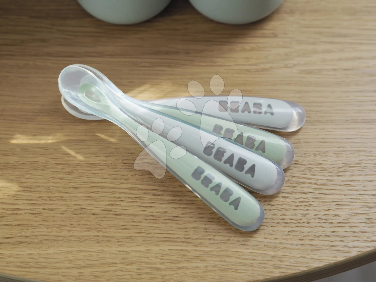 Ergonomische Löffel 1st Age Silicone Spoons Beaba Grey & Sage Aus Silikon Für Selbstständiges Essen 4 Stück Ab 4 Monaten BE913553 – Bild 2