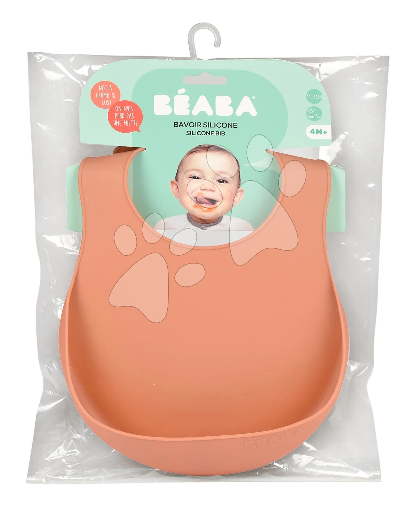 Lätzchen Für Kinder Silicone Bib Beaba Terracotta Aus Weichem Silikon Und Knöpfen, Orange Ab 4 Monaten BE913559 – Bild 6