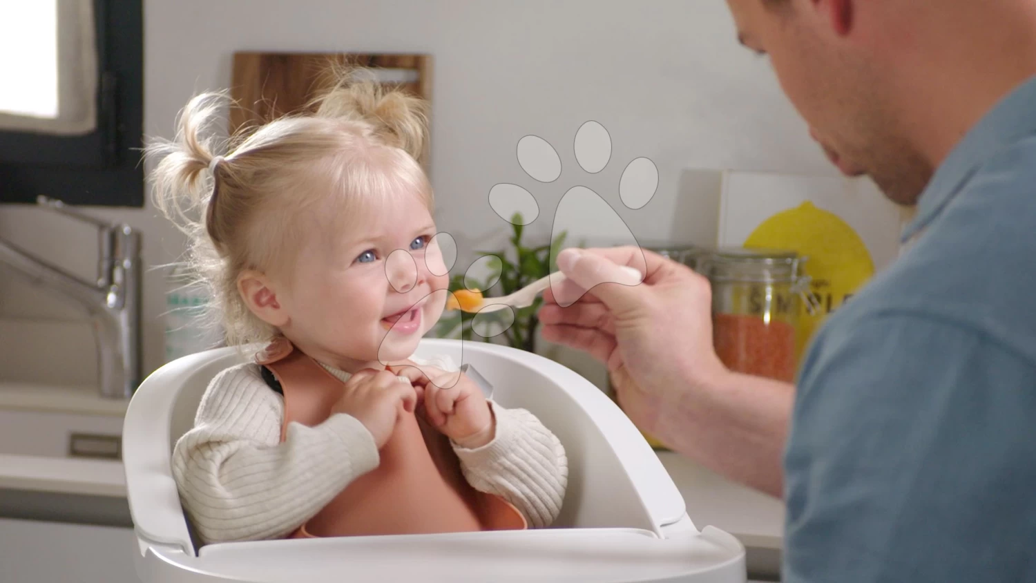 Lätzchen Für Kinder Silicone Bib Beaba Terracotta Aus Weichem Silikon Und Knöpfen, Orange Ab 4 Monaten BE913559 – Bild 4