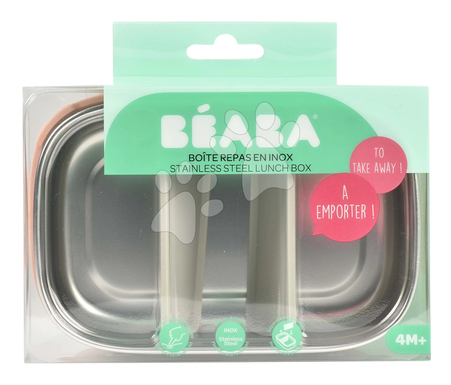 Brotdose Stainless Steel Lunch Box Beaba Velvet Grey/Dusty Rose 760 Ml Edelstahl, Grau-rosa BE914002 – Bild 6