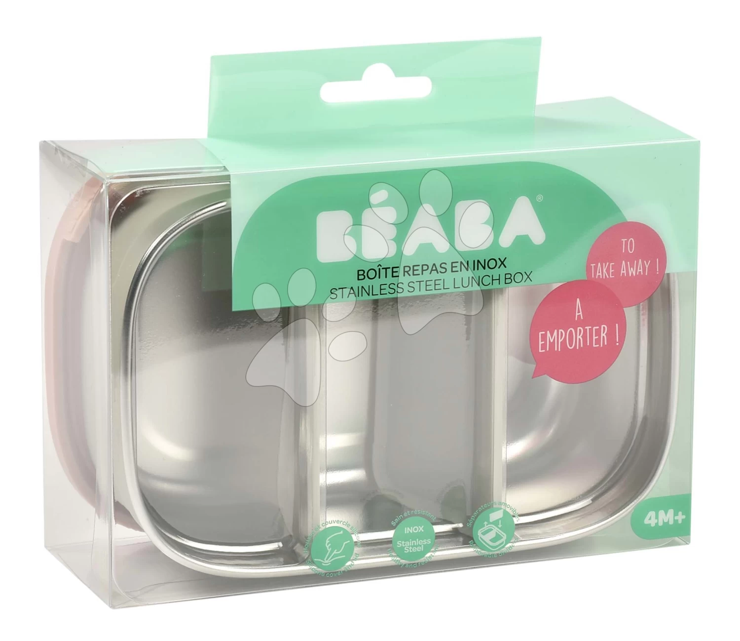 Brotdose Stainless Steel Lunch Box Beaba Velvet Grey/Dusty Rose 760 Ml Edelstahl, Grau-rosa BE914002 – Bild 7