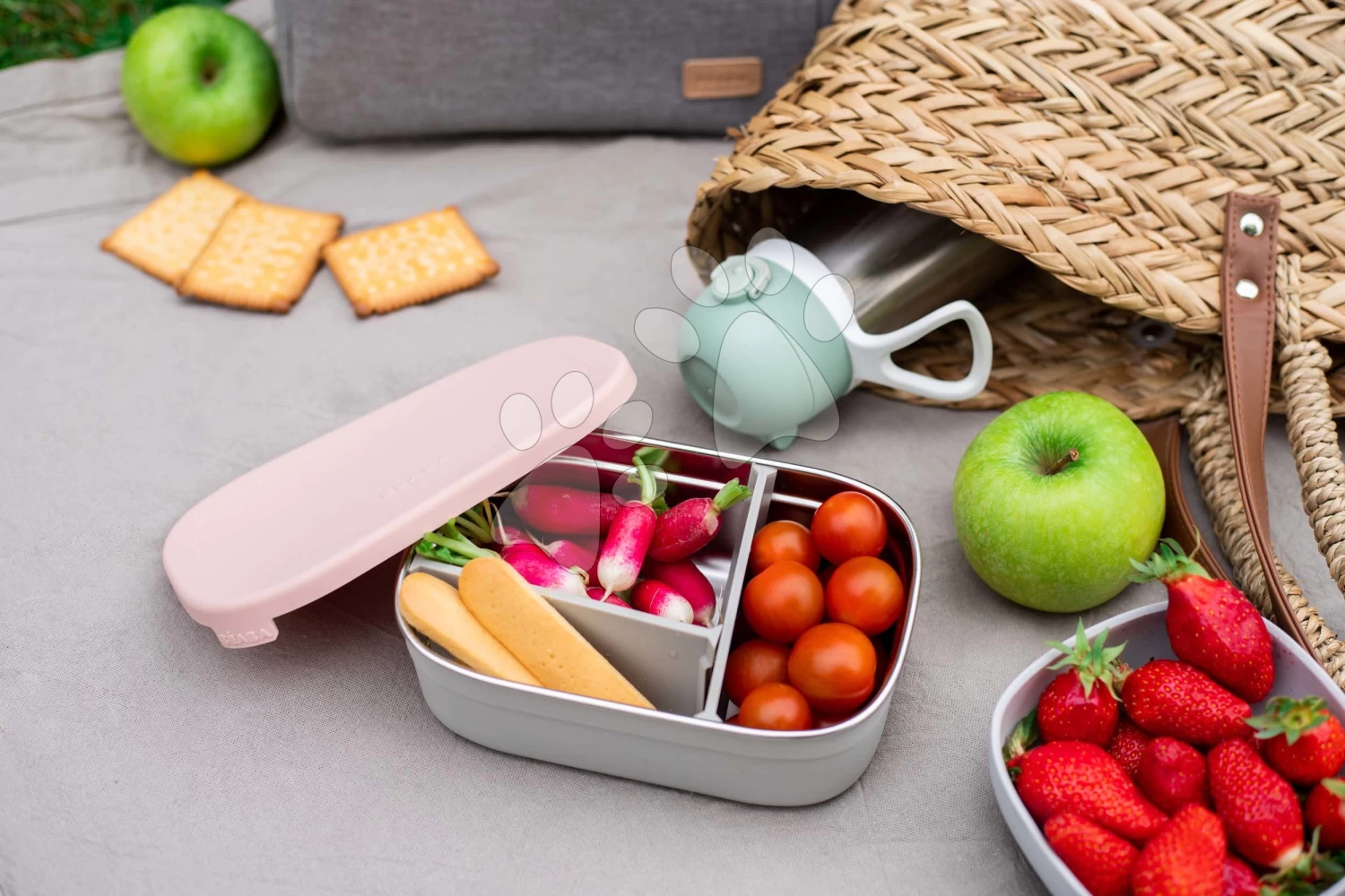 Brotdose Stainless Steel Lunch Box Beaba Velvet Grey/Dusty Rose 760 Ml Edelstahl, Grau-rosa BE914002 – Bild 9