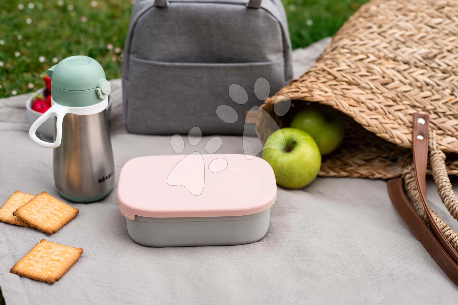 Brotdose Stainless Steel Lunch Box Beaba Velvet Grey/Dusty Rose 760 Ml Edelstahl, Grau-rosa BE914002 – Bild 2