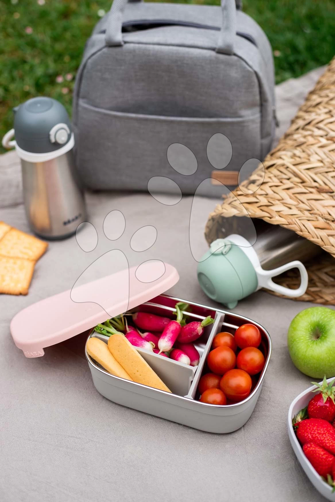 Brotdose Stainless Steel Lunch Box Beaba Velvet Grey/Dusty Rose 760 Ml Edelstahl, Grau-rosa BE914002 – Bild 10