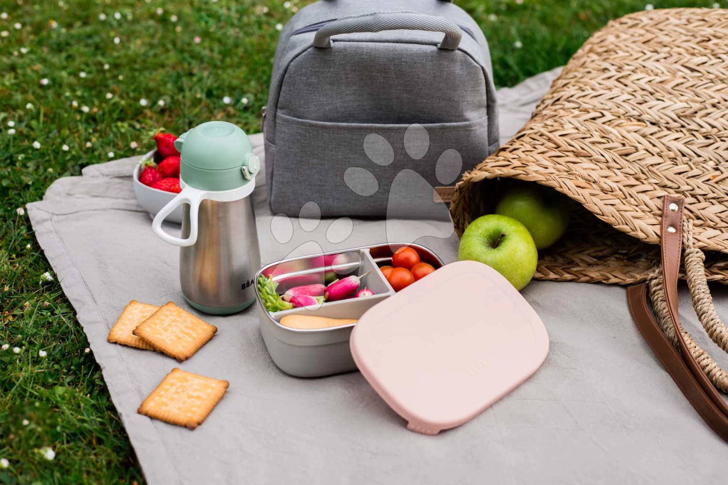Brotdose Stainless Steel Lunch Box Beaba Velvet Grey/Dusty Rose 760 Ml Edelstahl, Grau-rosa BE914002 – Bild 11