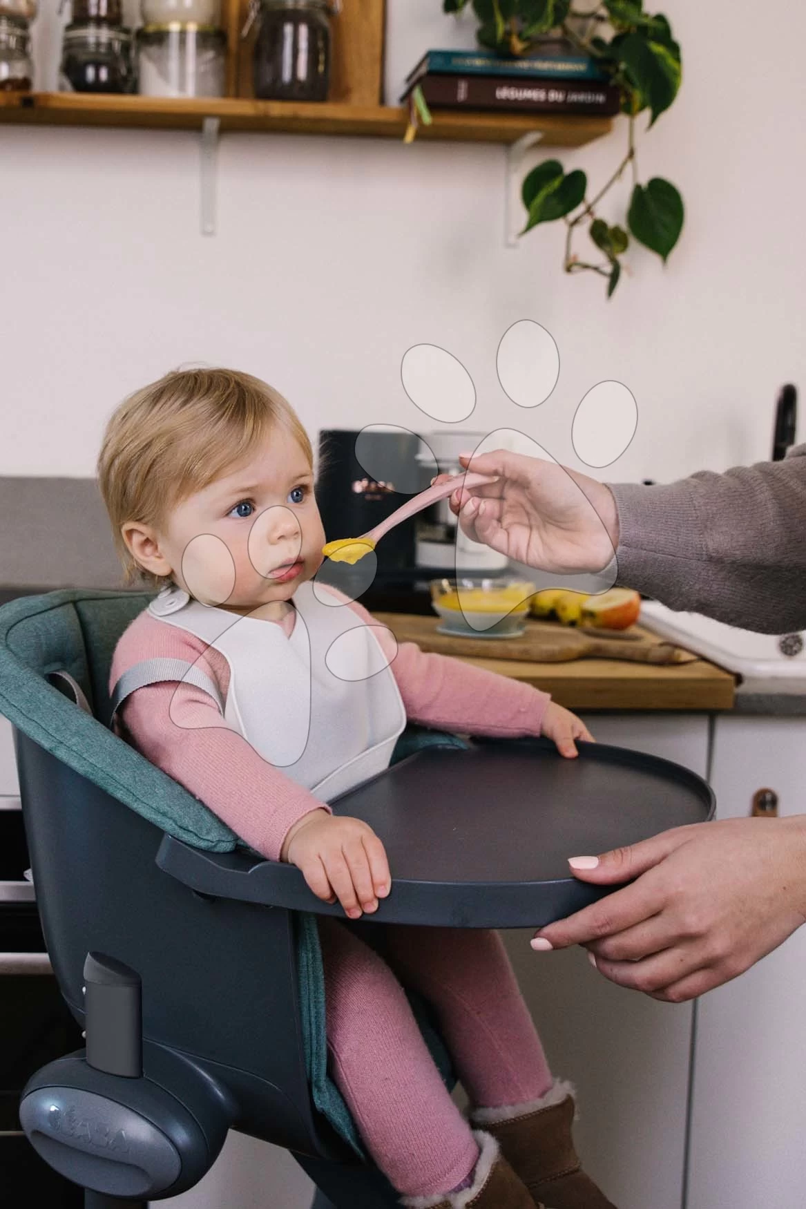 Textileinlage Beaba Up & Down Laurierzum Holz Esszimmerstuhl Grün Ab 6 Monaten BE915041 – Bild 5