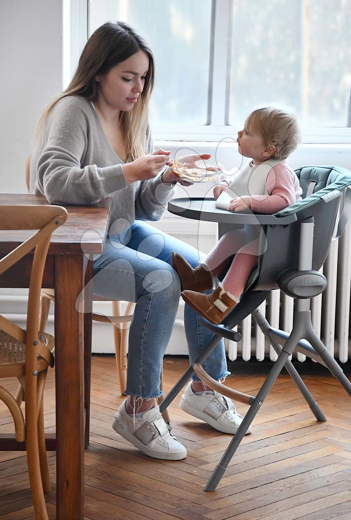Textileinlage Beaba Up & Down Laurierzum Holz Esszimmerstuhl Grün Ab 6 Monaten BE915041 – Bild 10