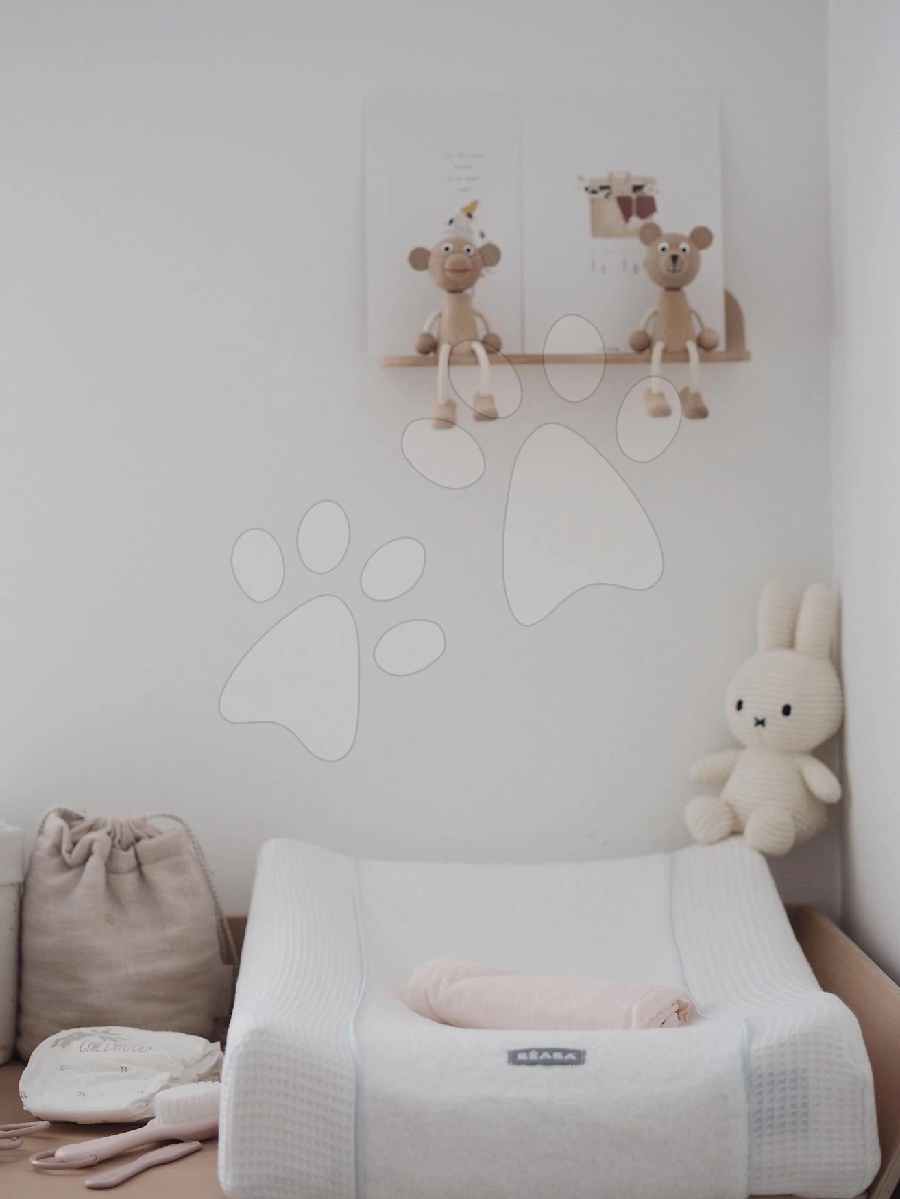 Wickelauflagebezug Sofalange Beaba Weiß Mit Rand 100% Bio-Baumwolle Von 0-36 Monaten – Bild 2