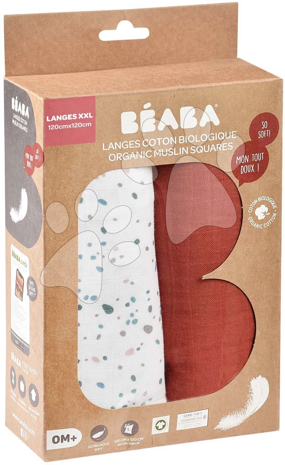 Musselinwindel Aus Der Baumwolle Bolte 2 Swadlles 120 Cm Beaba Hot Sauce/Terrazzo Set Mit 2 Stück Ab 0 Monat