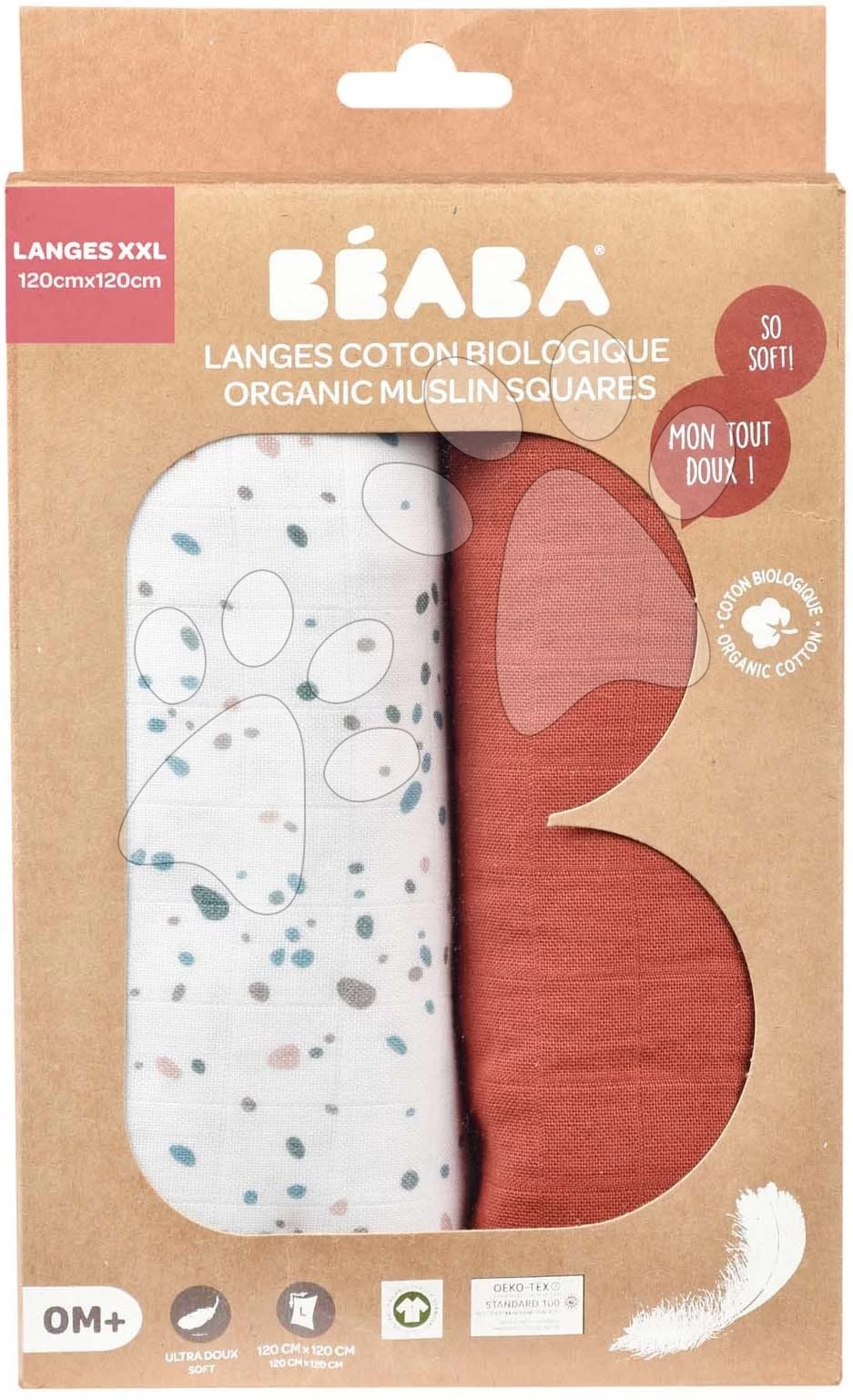 Musselinwindel Aus Der Baumwolle Bolte 2 Swadlles 120 Cm Beaba Hot Sauce/Terrazzo Set Mit 2 Stück Ab 0 Monat – Bild 3