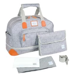 Wickeltasche Für Beaba Kinderwagen Amsterdam II Erweiterbare Reise-Wickeltasche Tiny Clouds - 2 Größen