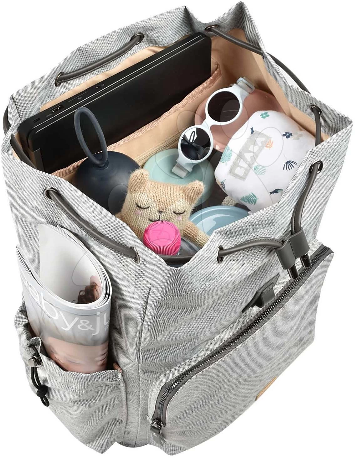 Wickeltasche Als Rucksack Vancouver Backpack Heather Grey Beaba Mit Zubehör 22 L Volumen 42 Cm Hellgrau – Bild 6