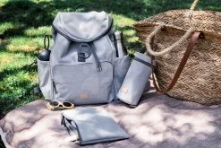Wickeltasche Als Rucksack Vancouver Backpack Heather Grey Beaba Mit Zubehör 22 L Volumen 42 Cm Hellgrau
