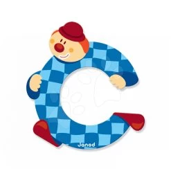 Holzbuchstabe C Clown Letter Janod Klebebuchstabe 9 Cm Blau/orange/grün/pink Ab 3 Jahren