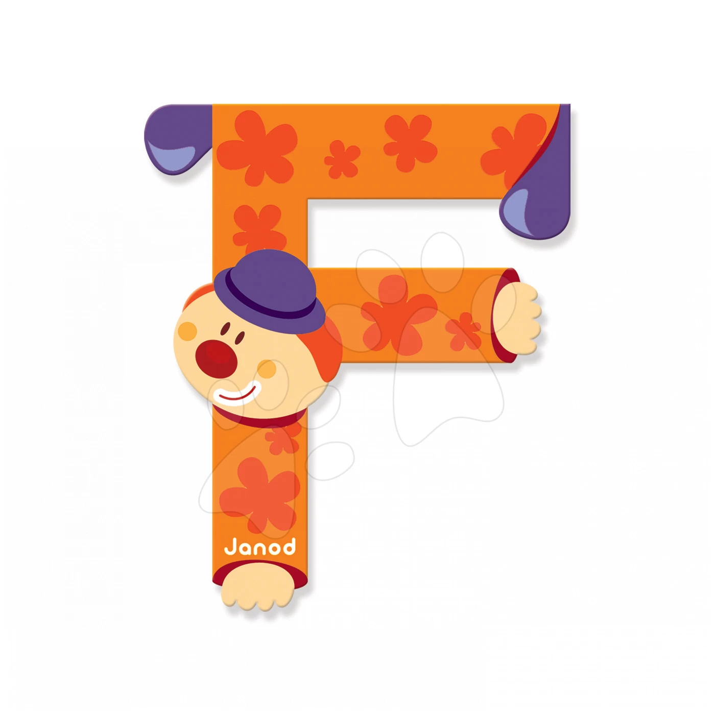 Holzbuchstabe F Clown Letter Janod Klebebuchstabe 9 Cm Orange Ab 3 Jahren