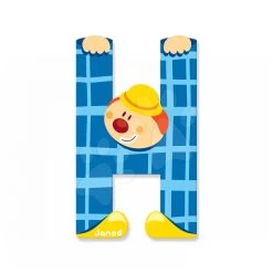Holzbuchstabe H Clown Letter Janod Klebebuchstabe 9 Cm Gelb/blau/grün/lila Ab 3 Jahren