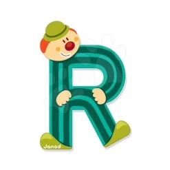 Holzbuchstabe R Clown Letter Janod Klebebuchstabe 9 Cm Hellgrün/dunkelgrün/blau/pink Ab 3 Jahren