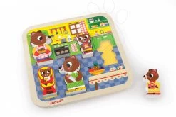 Holzpuzzle Für Die Kleinsten Bären In Der Küche Von Chunky Janod 5 Teile Ab 18 Monaten