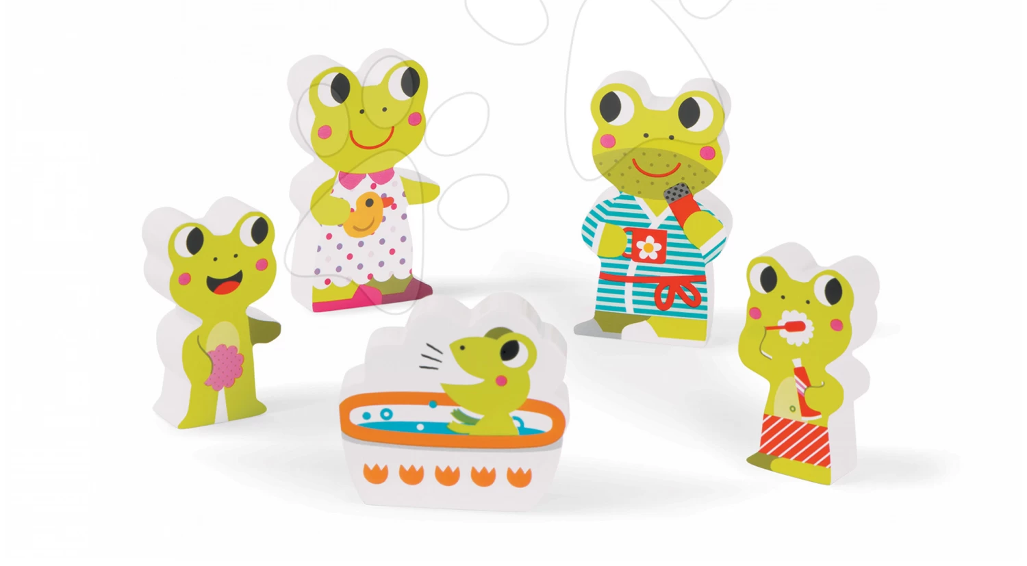 Holzpuzzle Für Die Kleinsten Frösche Im Bad Janod 5 Teile Ab 18 Monaten – Bild 3